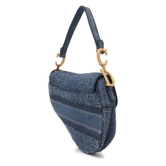 Dior Blue Shoulder Christian Saddle Bag  Oblique - Picture 1 of 11